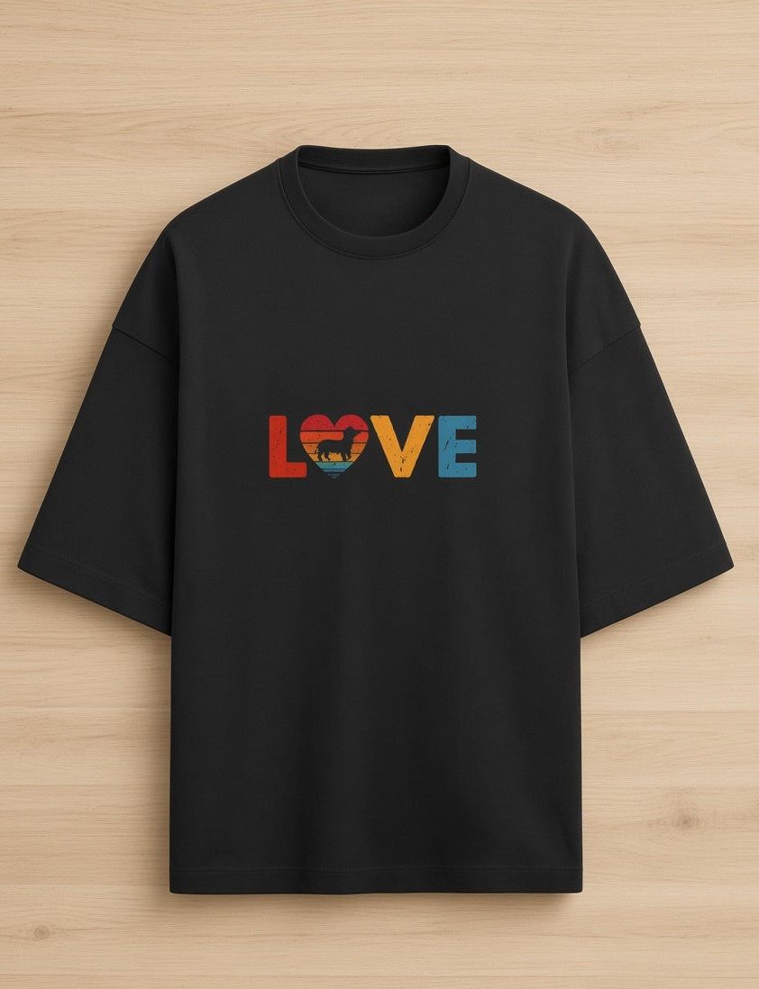 Love Dog Heart Oversized Tee