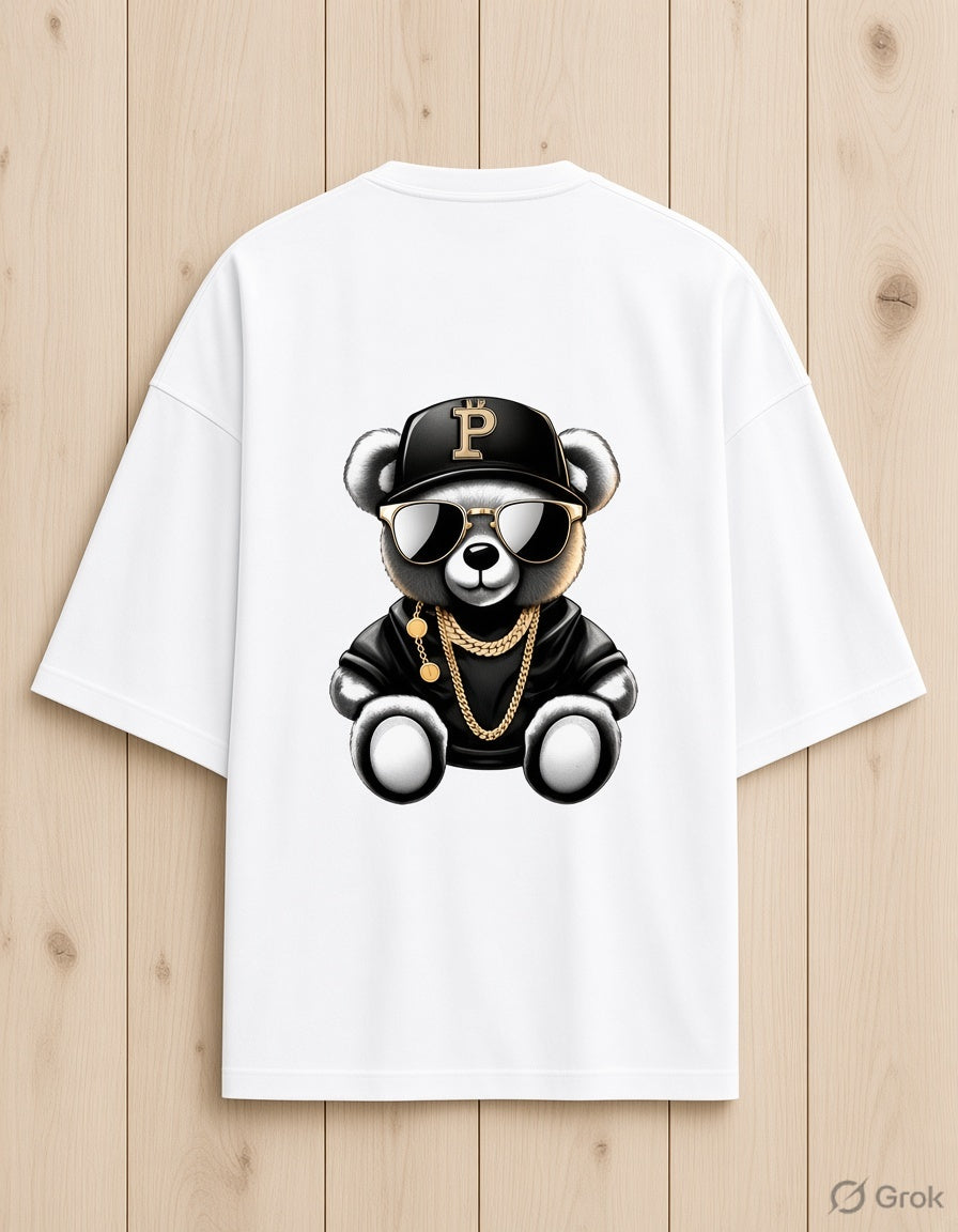 Cool Panda & Street Bear Oversized Tee