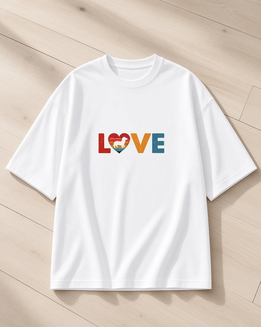 Love Dog Heart Oversized Tee